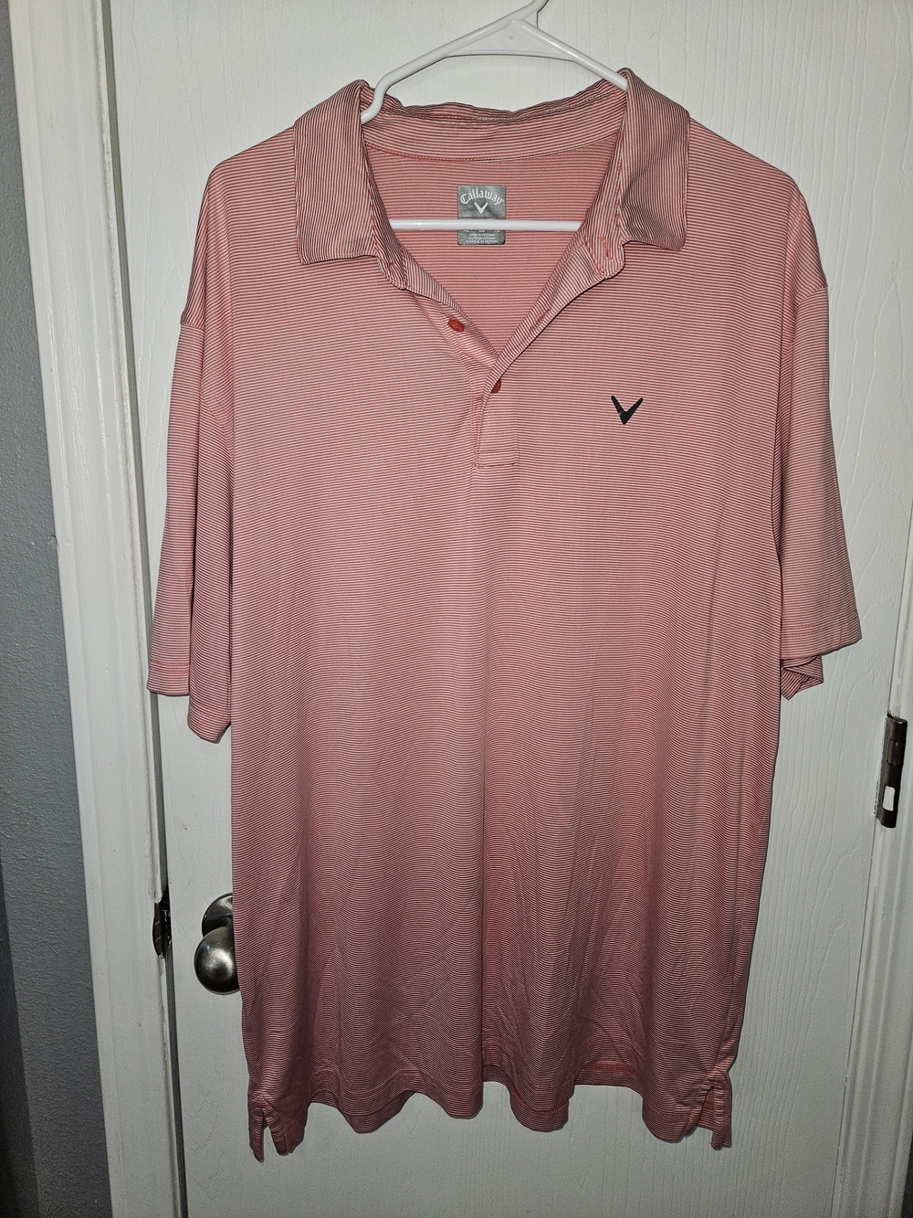 Callaway Men's Red & White Short-Sleeve Golf Polo